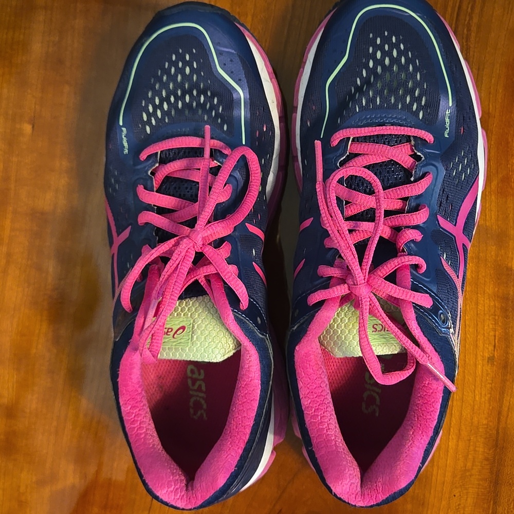 ASICS Gel Keyano 22 FluidRide Navy/Pink Women's Running Shoes - T-597N Size 8 - Picture 8 of 11